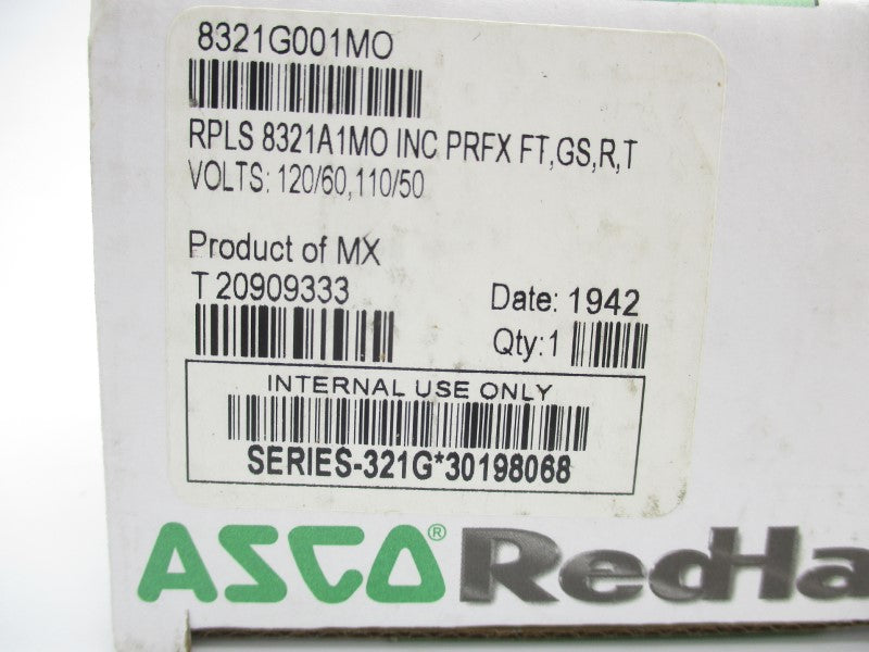 ASCO 8321G001MO 110/120V 10-200PSI 1/4" NSMP
