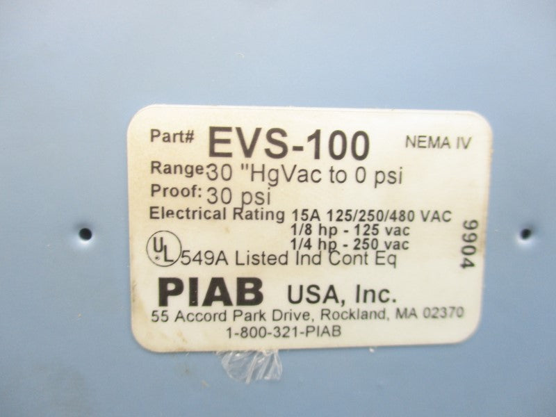PIAB EVS-100 480VAC 30PSI NSMP
