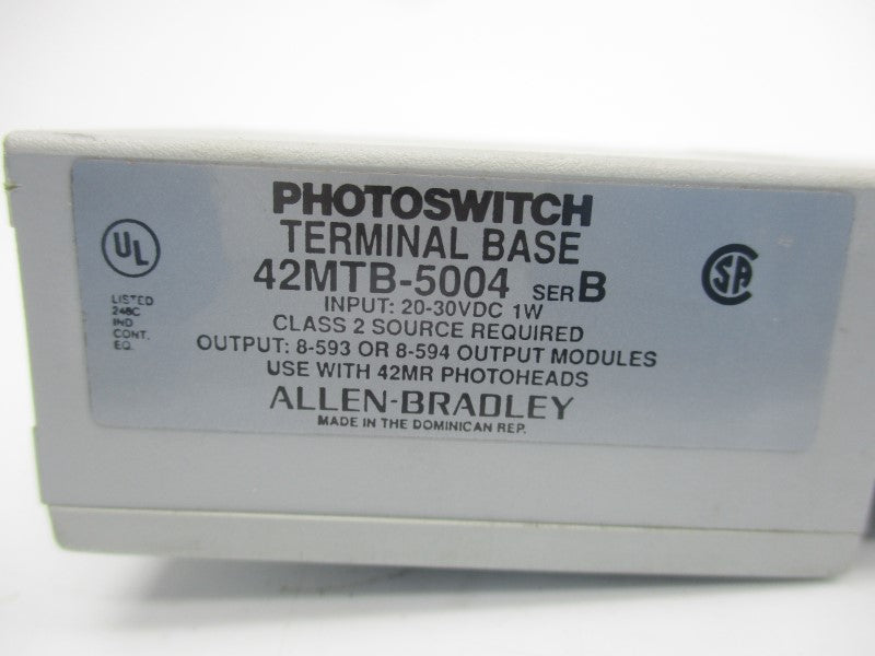 ALLEN BRADLEY 42MRP-5000 SER. B W/ 42MTB-5004 SER. B 20-30VDC UNMP