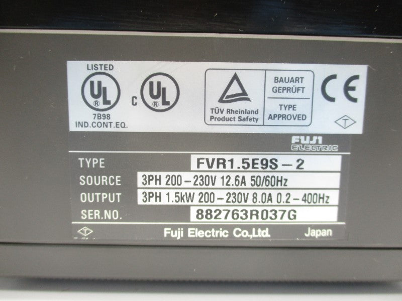 FUJI ELECTRIC FVR1.5E9S-2 200-230V 12.6A NSNP