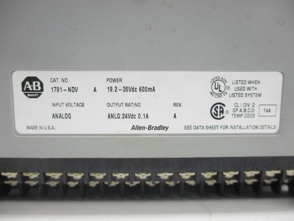 ALLEN BRADLEY 1791-NDV SER. A 19.2-30VDC NSNP