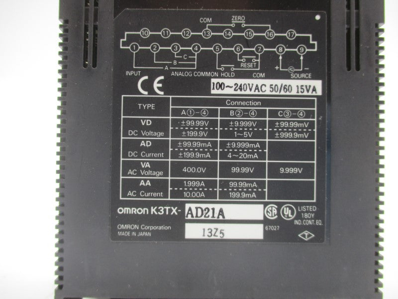 OMRON K3TX-AD21A 100-240VAC UNMP