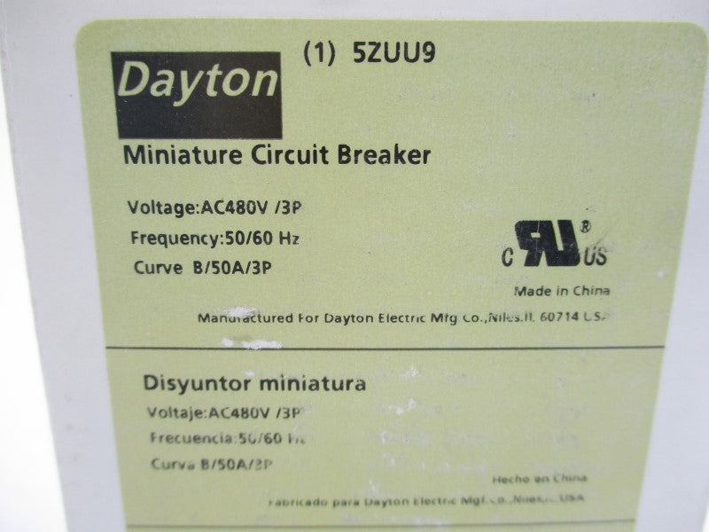 DAYTON 5ZUU9 480VAC NSMP