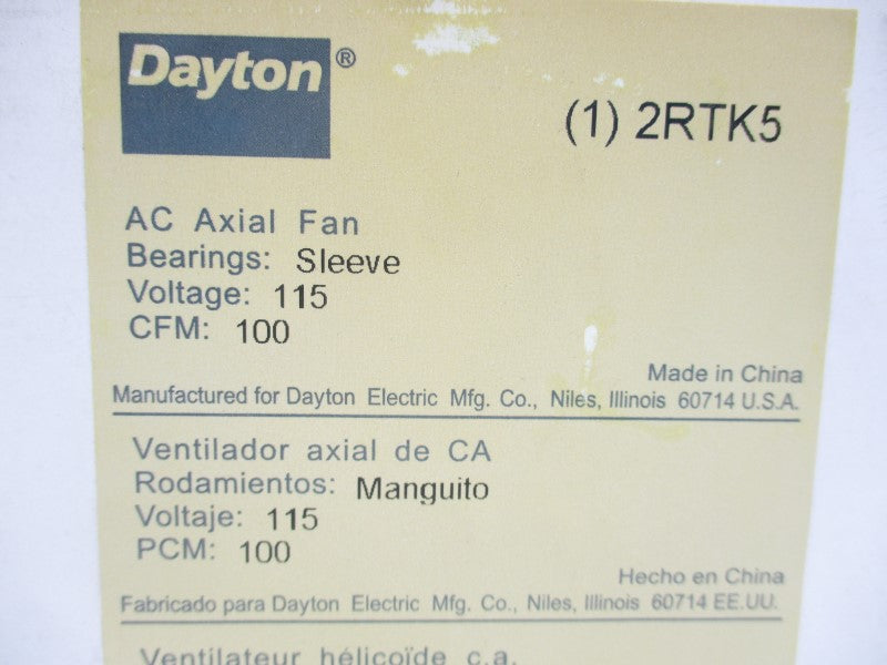 DAYTON 2RTK5 115V 0.22/0.25A NSMP