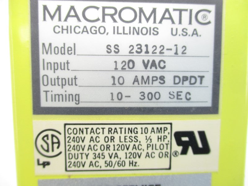MACROMATICS SS23122-12 120VAC 10A 10-300S NSMP