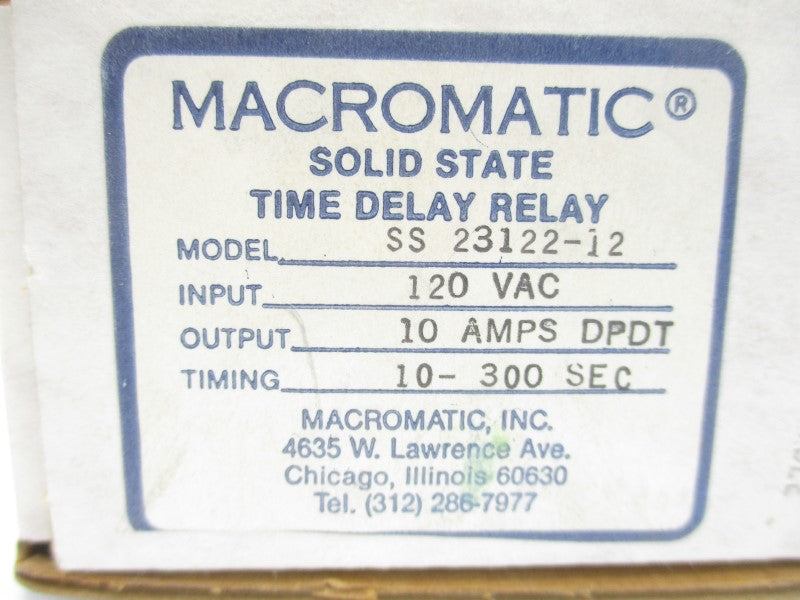 MACROMATICS SS23122-12 120VAC 10A 10-300S NSMP