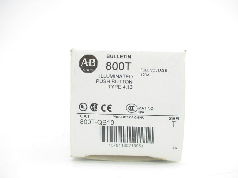 ALLEN BRADLEY 800T-QB10 SER. T 120VAC (WH) NSMP