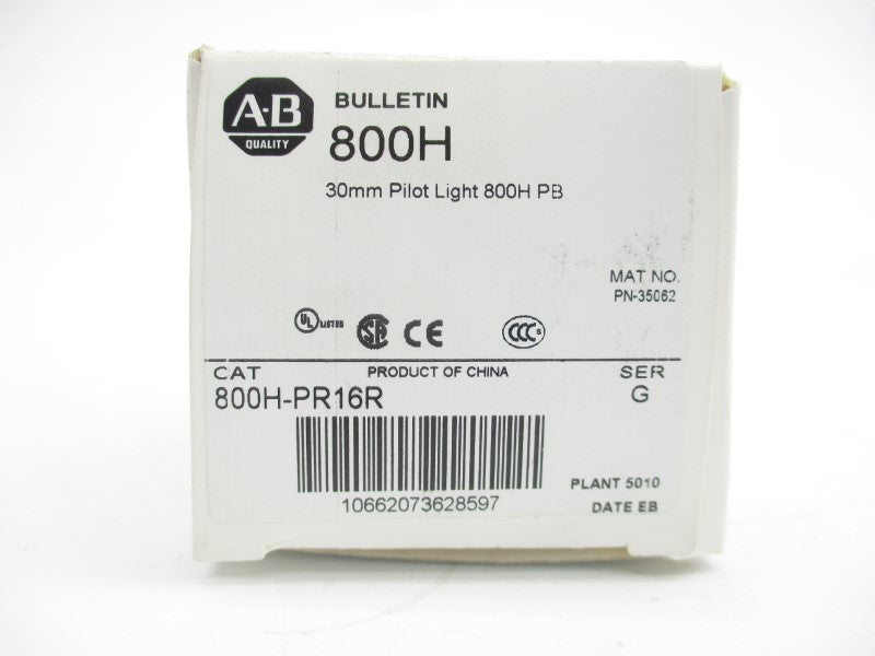 ALLEN BRADLEY 800H-PR16R SER. G 120V (WH) NSMP