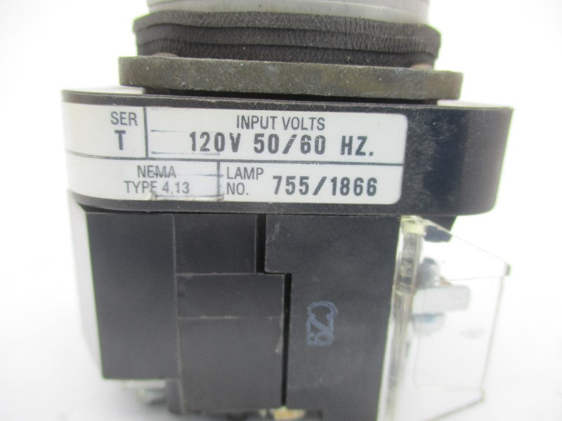 ALLEN BRADLEY 800T-PB16 SER. T 120V (NO BULB) NSNP