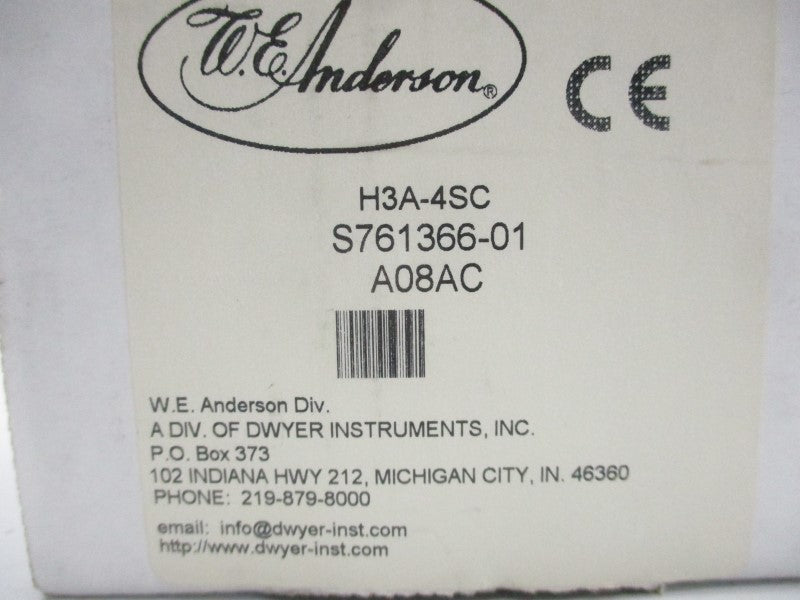 WE ANDERSON H3A-4SC 250VAC 5A 1500PSI NSMP