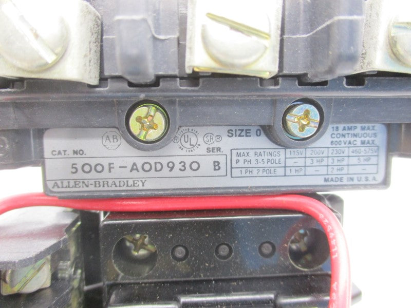 INDUSTRIAL SPARE PART 500F-AOD930 SER. B 110/115-120V 18A (BR/YL) NSMP