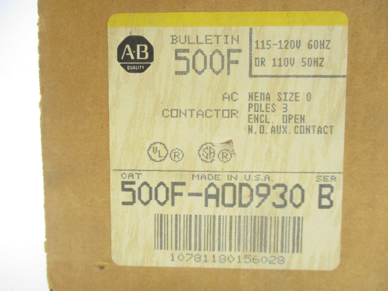 INDUSTRIAL SPARE PART 500F-AOD930 SER. B 110/115-120V 18A (BR/YL) NSMP