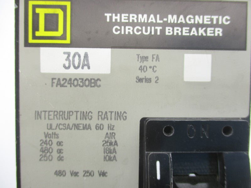 SQUARE D FA24030BC SER. 2 480VAC 30A NSNP