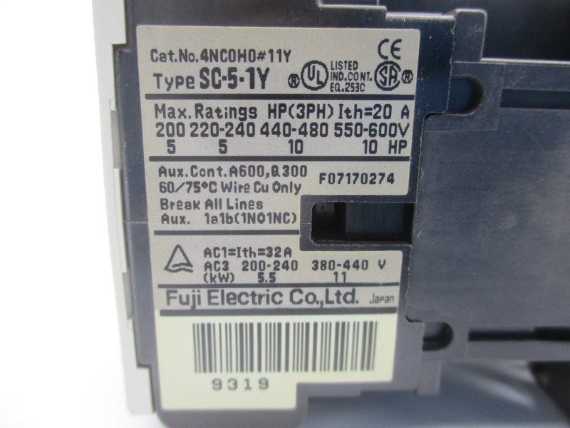 FUJI ELECTRIC 4NC0H0A11Y SC-5-1Y 110/120V 20A NSNP