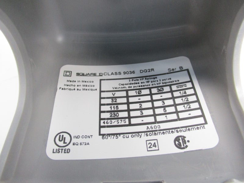 SQUARE D 9036DG2R SER. B 460/575V NSMP