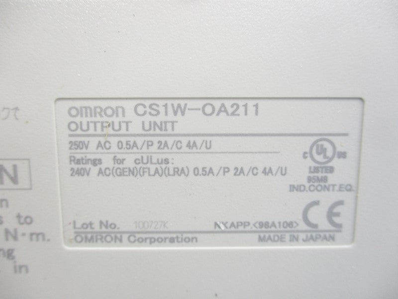 OMRON CS1W-OA211 100-240VAC 0.5A NSMP