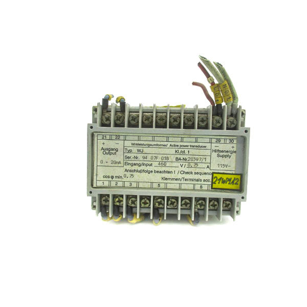 WIRKLEISTUNGSUMFORMER 20397/1 WJ 460V 0.75A UNMP