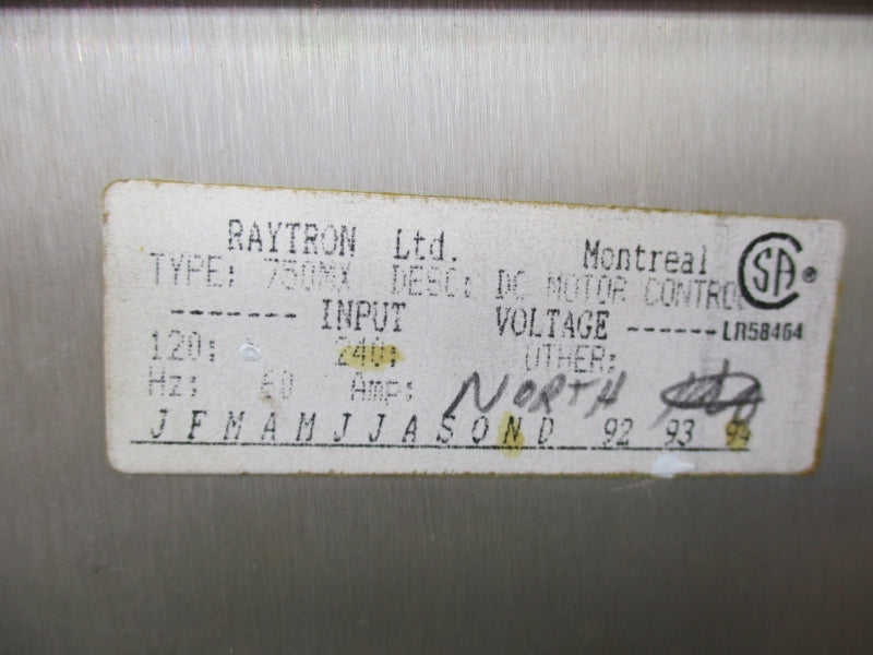 RAYTRON 750MX 120/240V UNMP