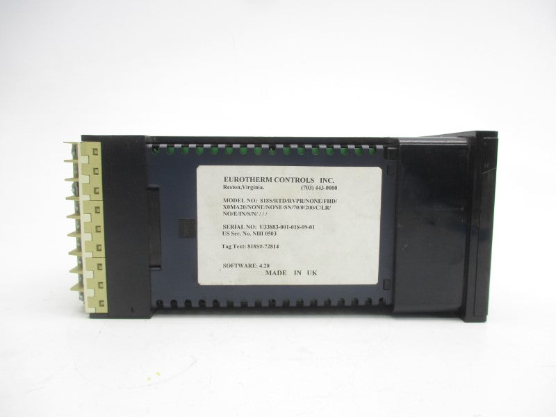 EUROTHERM CONTROLS 818S/RTD/RVPR/NONE/FHD/X0MA20/NONE/SN/70/0/200 85-264VAC UNMP