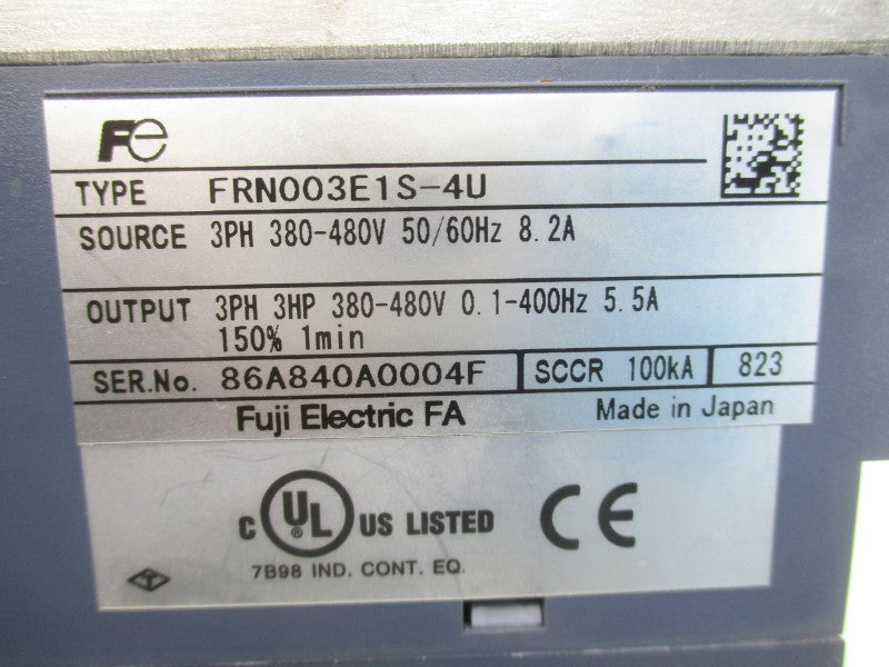 FUJI ELECTRIC FRN003E1S-4U 380-480V 8.2A UNMP