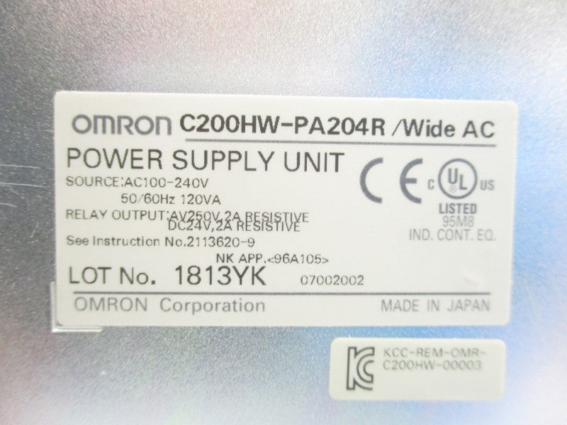 OMRON C200HW-PA204R 100-240VAC NSMP