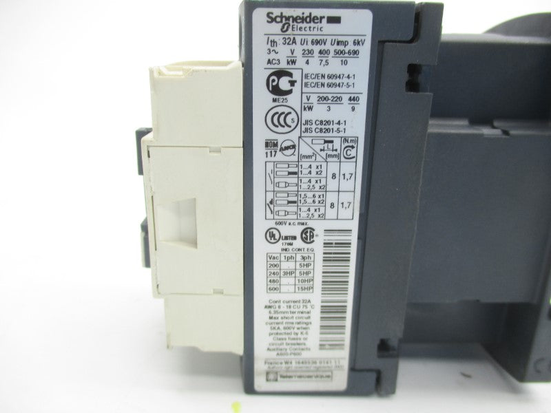 SCHNEIDER ELECTRIC LC1D18B7 24V 32A (AS PICTURED) UNMP