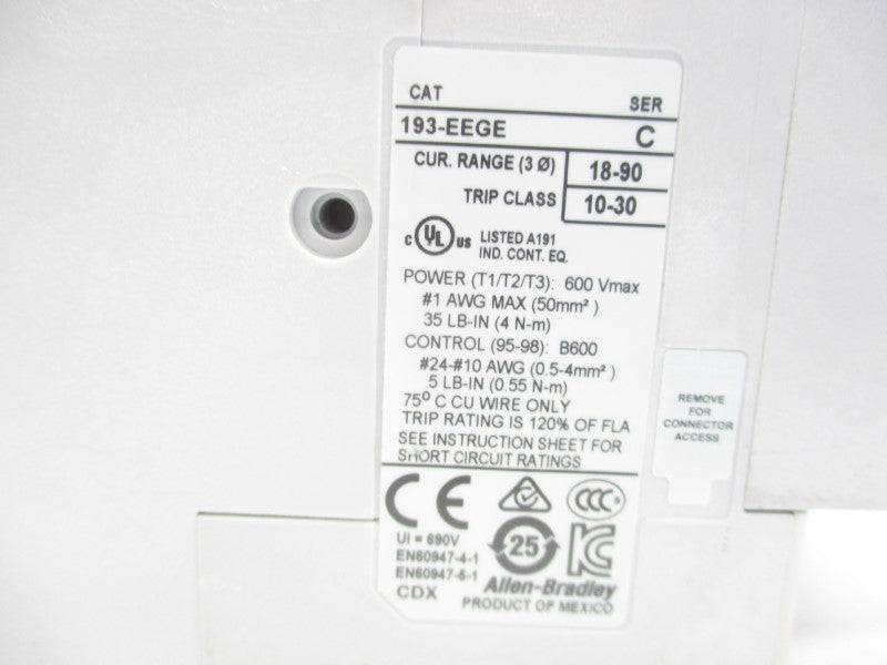 INDUSTRIAL SPARE PART 193-EEGE SER. C 600V 18-90A NSNP