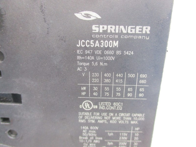 SPRINGER JCC5A311MJ 110/120V 140A NSMP