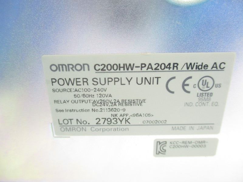 OMRON C200HW-PA204R 100-240VAC NSMP