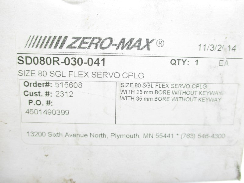 ZERO MAX SD080R-030-041 NSMP