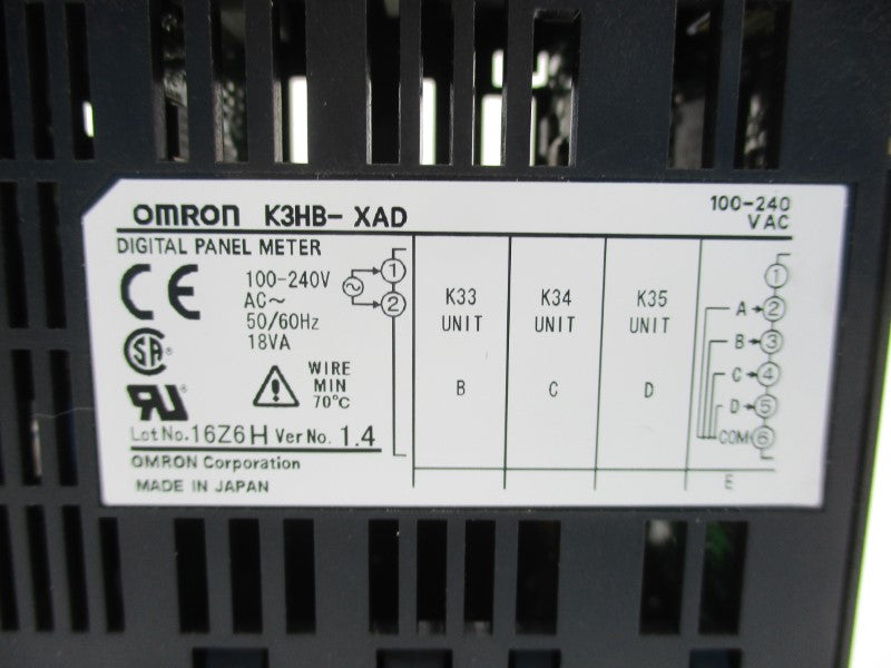 OMRON K3HB-XAD 100-24VAC NSNP