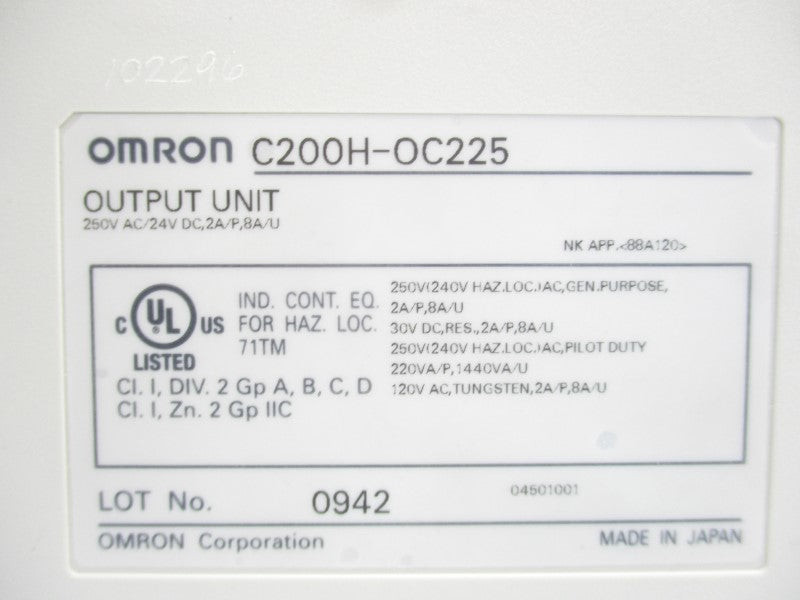 OMRON C200H-OC225 250VAC 2A (AS PICTURED) NSNP