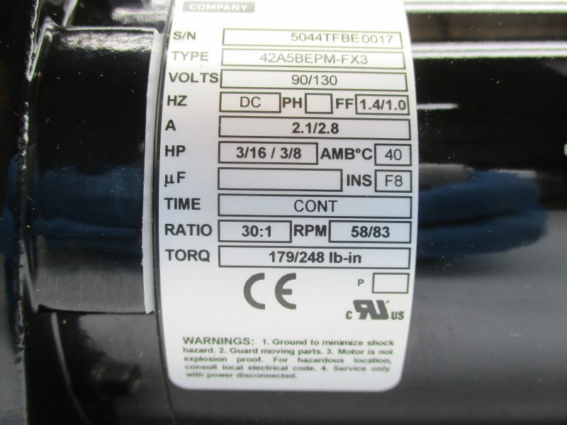 BODINE ELECTRIC 42A5BEPM-FX3 5044TF 90/130V 2.1/2.8A NSMP