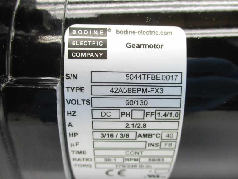 BODINE ELECTRIC 42A5BEPM-FX3 5044TF 90/130V 2.1/2.8A NSMP