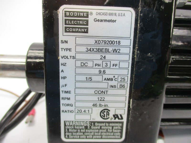 BODINE ELECTRIC 34X3BEBL-W2 24V 9.6A UNMP