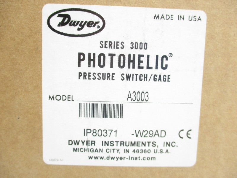 DWYER A3003 120VAC 10A 25PSI 0-10 NSMP