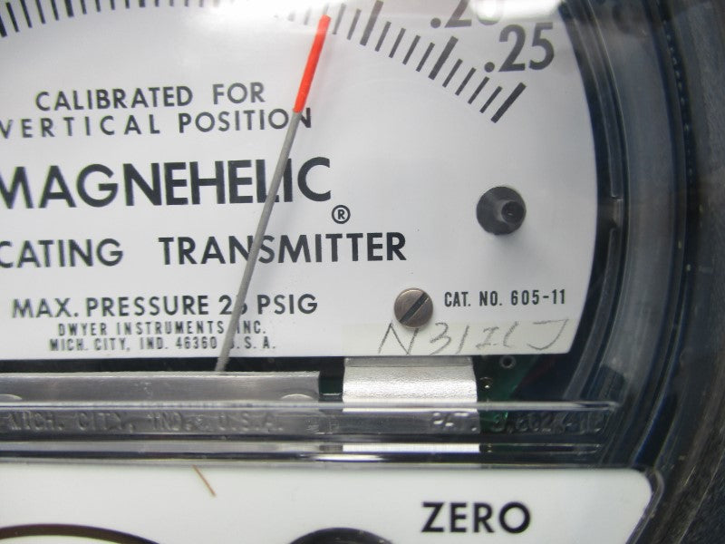 DWYER 605-11 25PSI .25-0-.25 NSMP