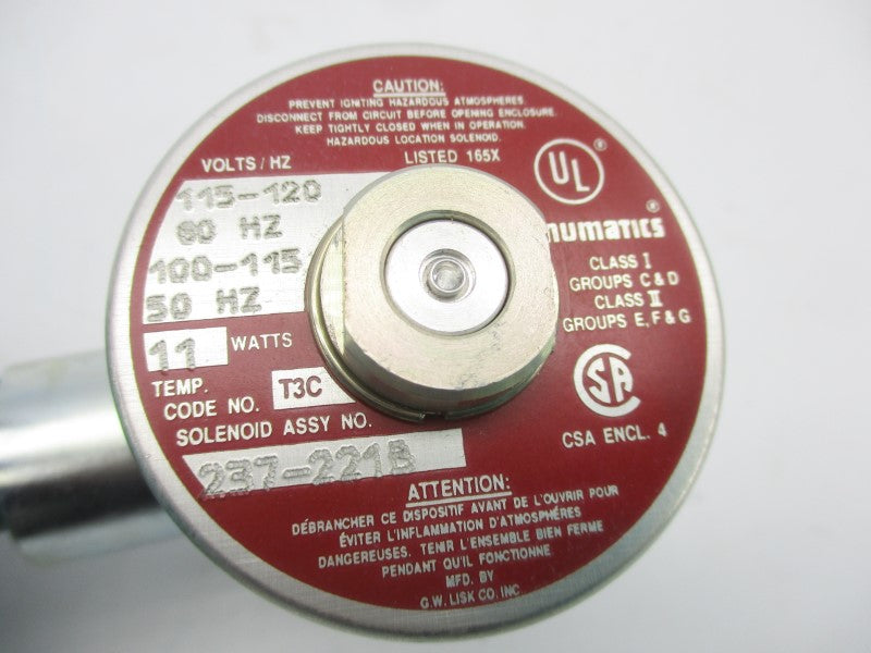 NUMATICS 237-221B 100/115-120V NSNP