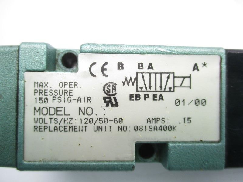 NUMATICS 081SA400K 120V .15A 150PSI UNMP