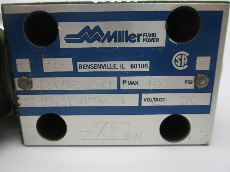 MILLER FLUID POWER 583-D3E-438 583-D3EBC-0124-D0 24VDC 4600PSI UNMP
