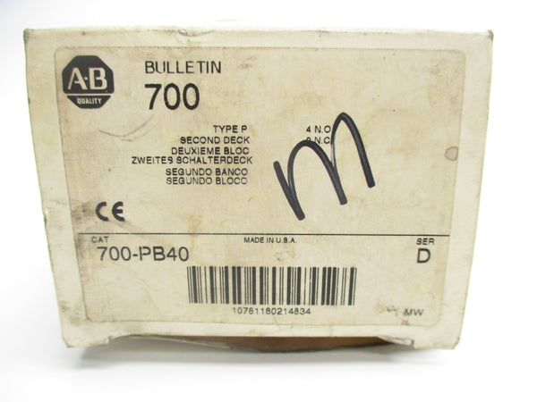 ALLEN BRADLEY 700-PB40 SER. D (WH) NSMP
