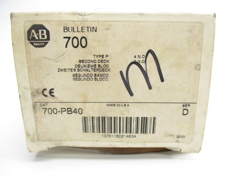 ALLEN BRADLEY 700-PB40 SER. D (WH) NSMP