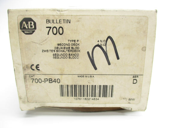 ALLEN BRADLEY 700-PB40 SER. D (WH) NSMP