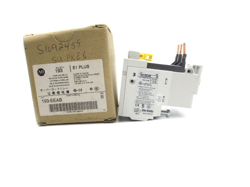 ALLEN BRADLEY 193-EEAB SER. B 600V 0.1-0.5A (BR/WH) NSMP