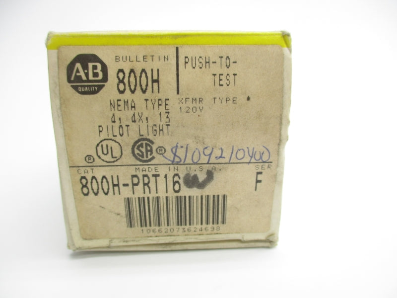ALLEN BRADLEY 800H-PRT16 SER. F 120V (BK/YL) NSMP