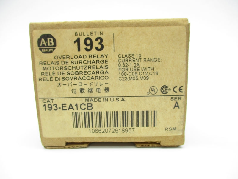 ALLEN BRADLEY 193-EA1CB SER. A 0.32-1.0A (BR/WH) NSMP