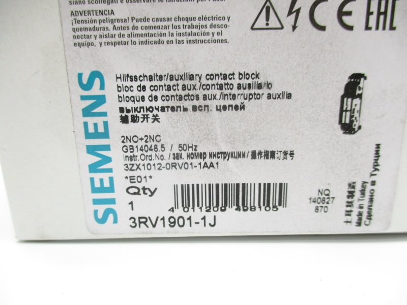 SIEMENS 3RV1901-1J 240V 10A NSMP