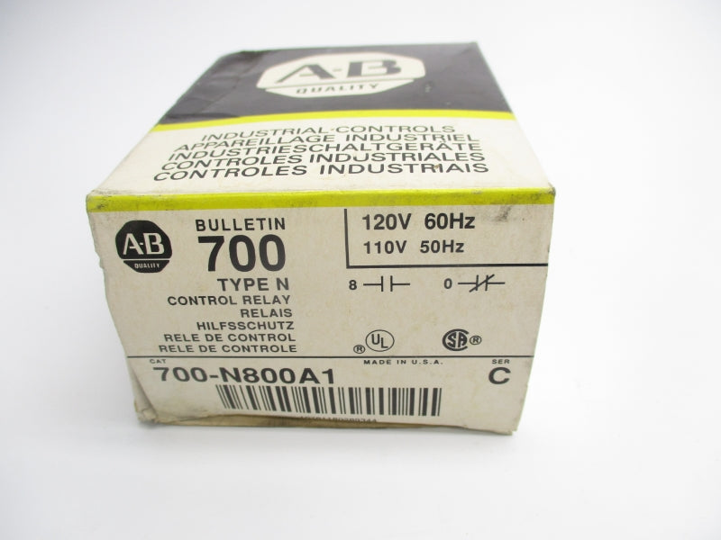 ALLEN BRADLEY 700-N800A1 SER. C 110/120V 60A (BK/YL) NSMP