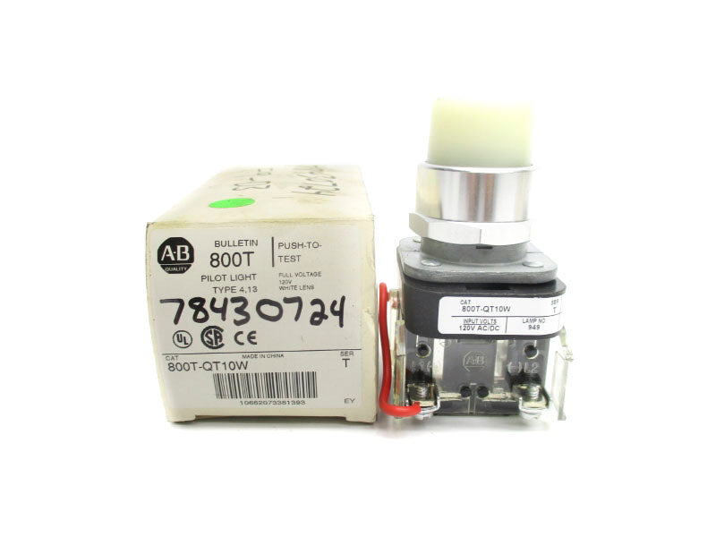 ALLEN BRADLEY 800T-QT10W SER. T 120V (WH) NSMP