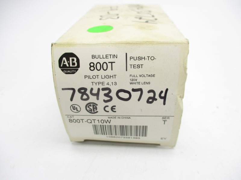 ALLEN BRADLEY 800T-QT10W SER. T 120V (WH) NSMP